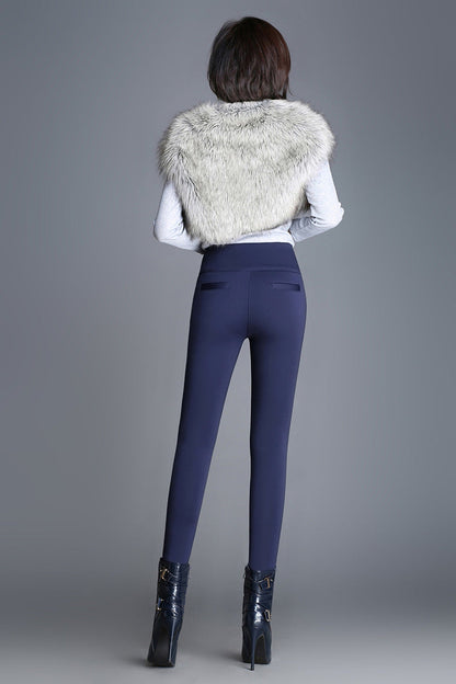 High Waist Velvet Padded Leggings for Women FitiqueFit