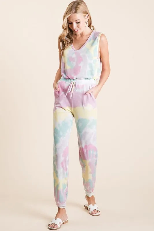 BiBi Tie Dye French Terry Casual Pants New Era Fashion LLc