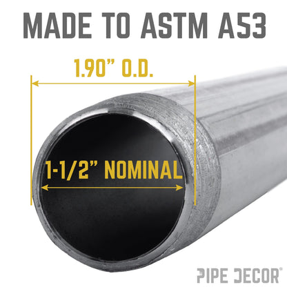 1 1/2 in. x 36 in. Black Pipe PIPE DECOR
