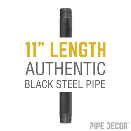 1 1/4 in. x 11 in. Black Pipe PIPE DECOR