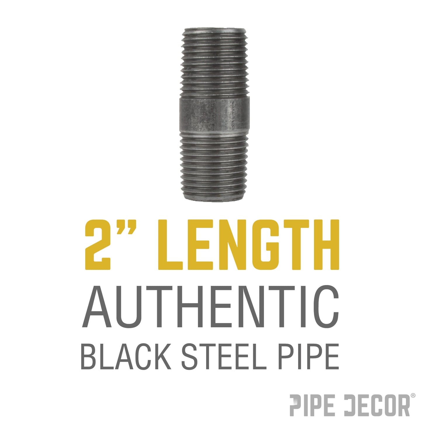 1 1/4 in. x 2 in. Black Pipe PIPE DECOR