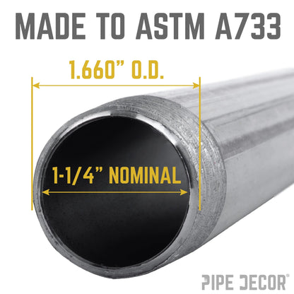 1 1/4 in. x 2 in. Black Pipe PIPE DECOR