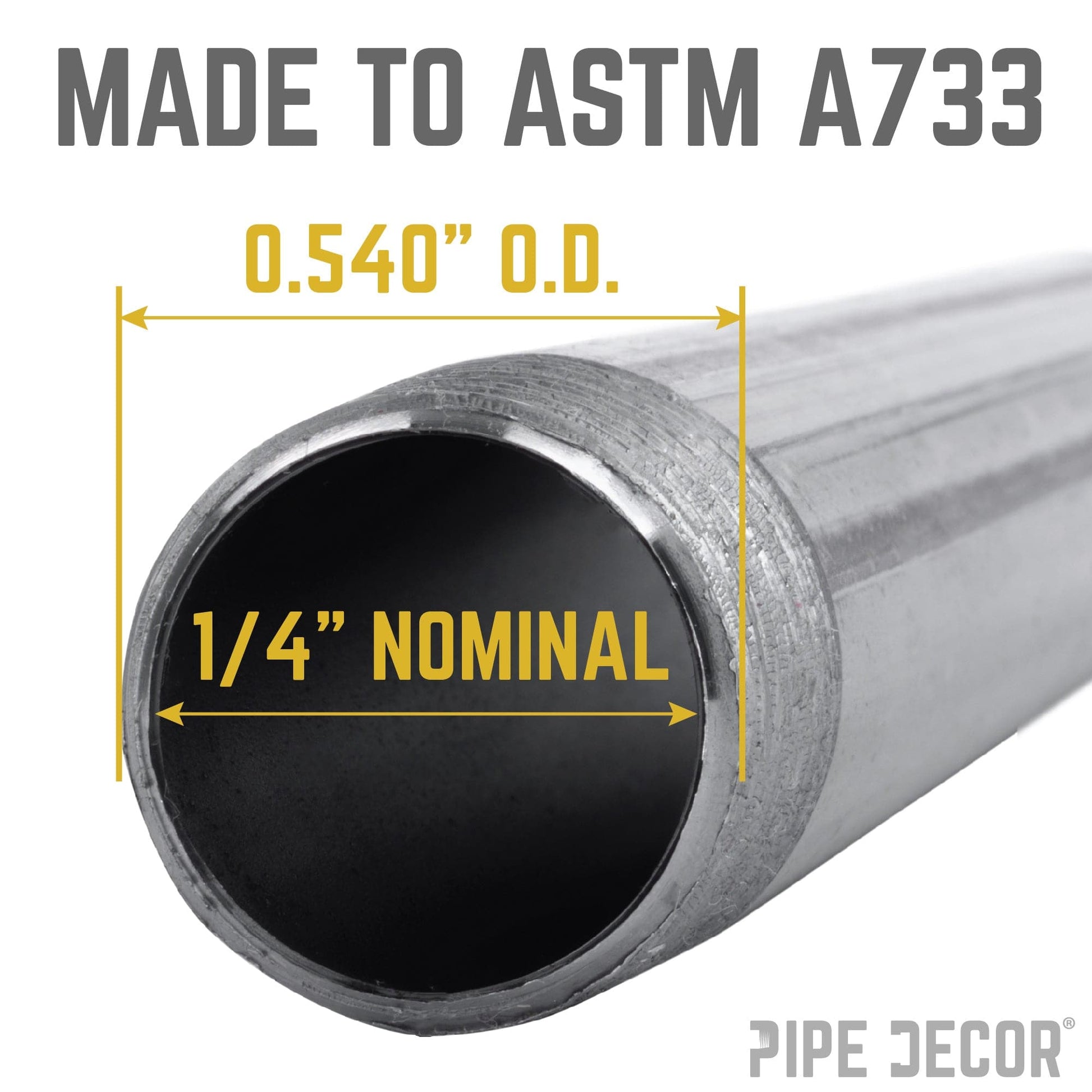 1/4 in. x 10 in. Black Pipe PIPE DECOR