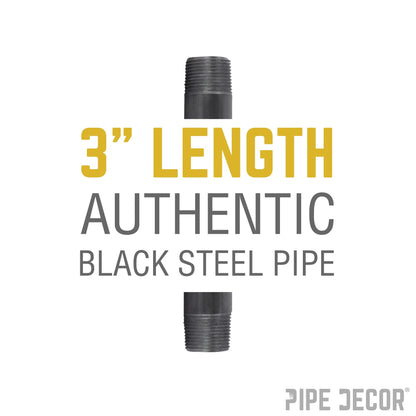 1/4 in. x 3 in. Black Pipe PIPE DECOR