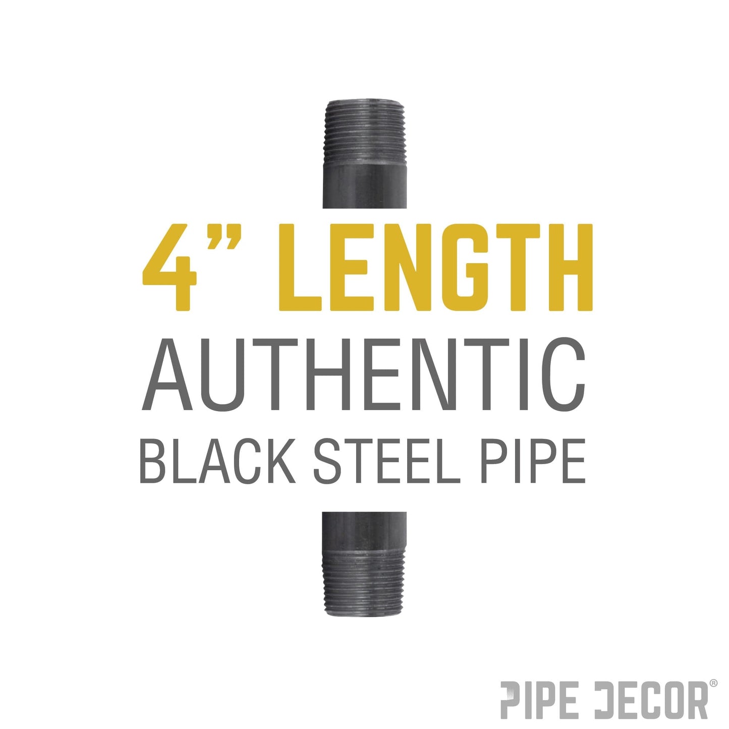 1/4 in. x 4 in. Black Pipe PIPE DECOR