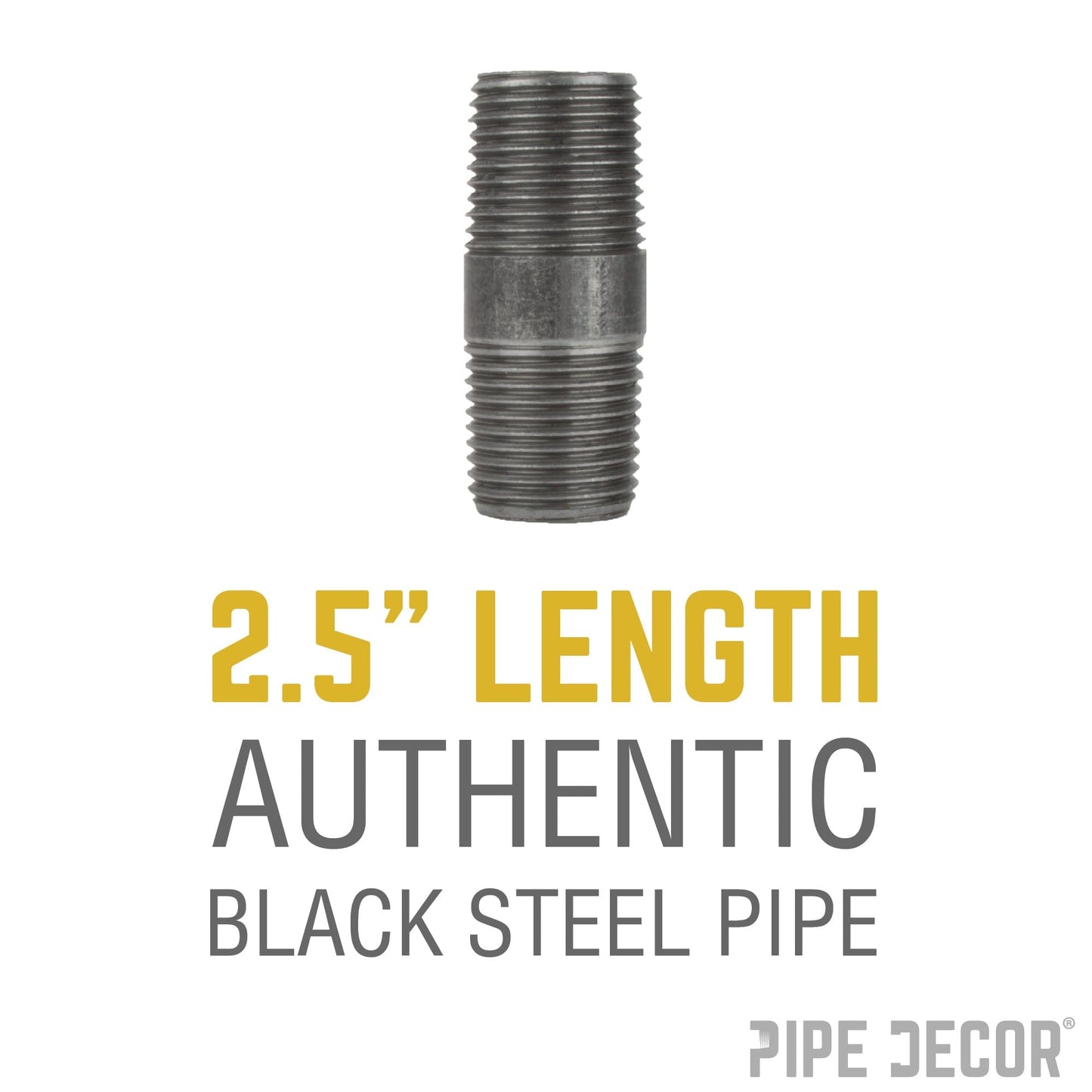2 in. x 2 1/2  in. Black Pipe PIPE DECOR