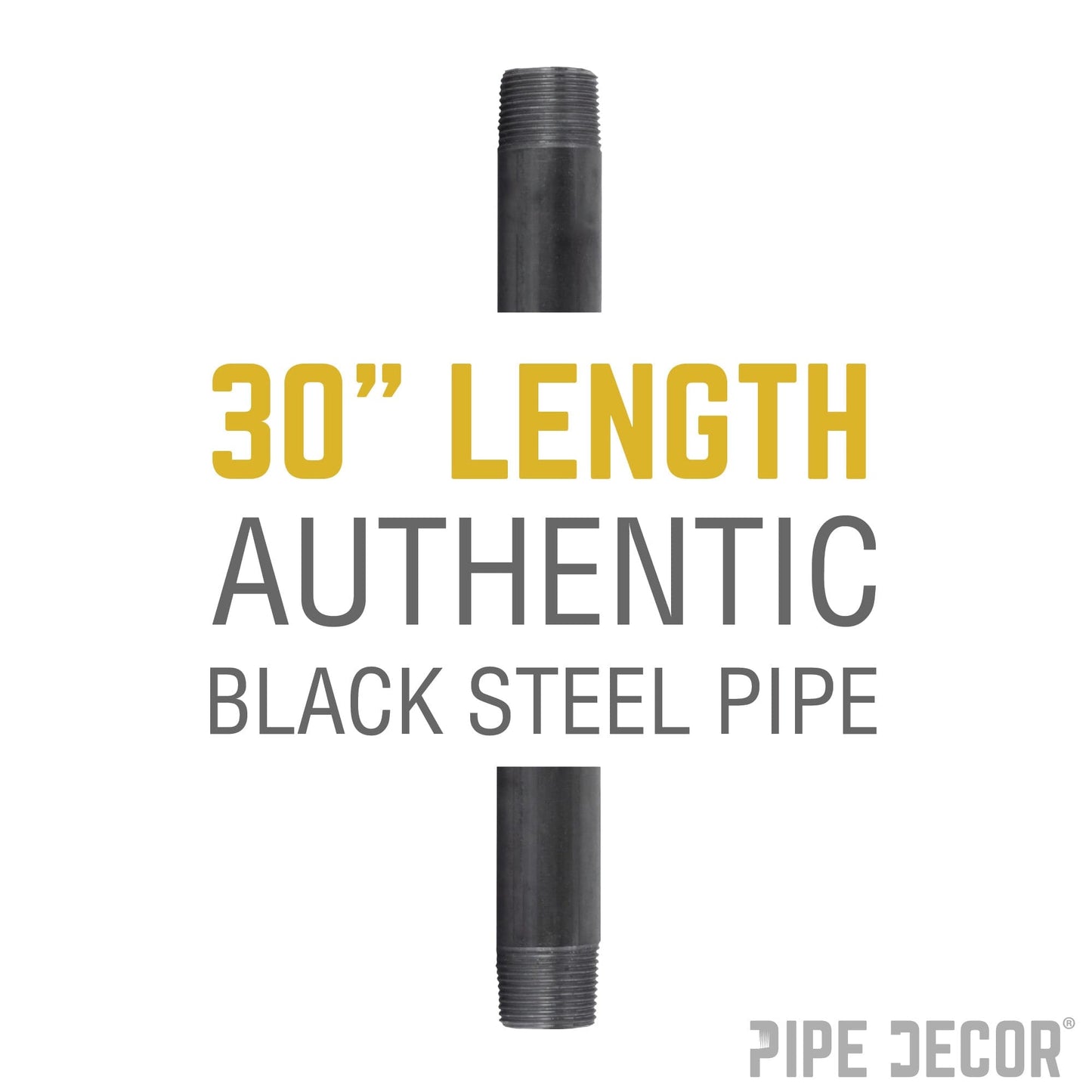 2 in. x 30 in. Black Pipe PIPE DECOR