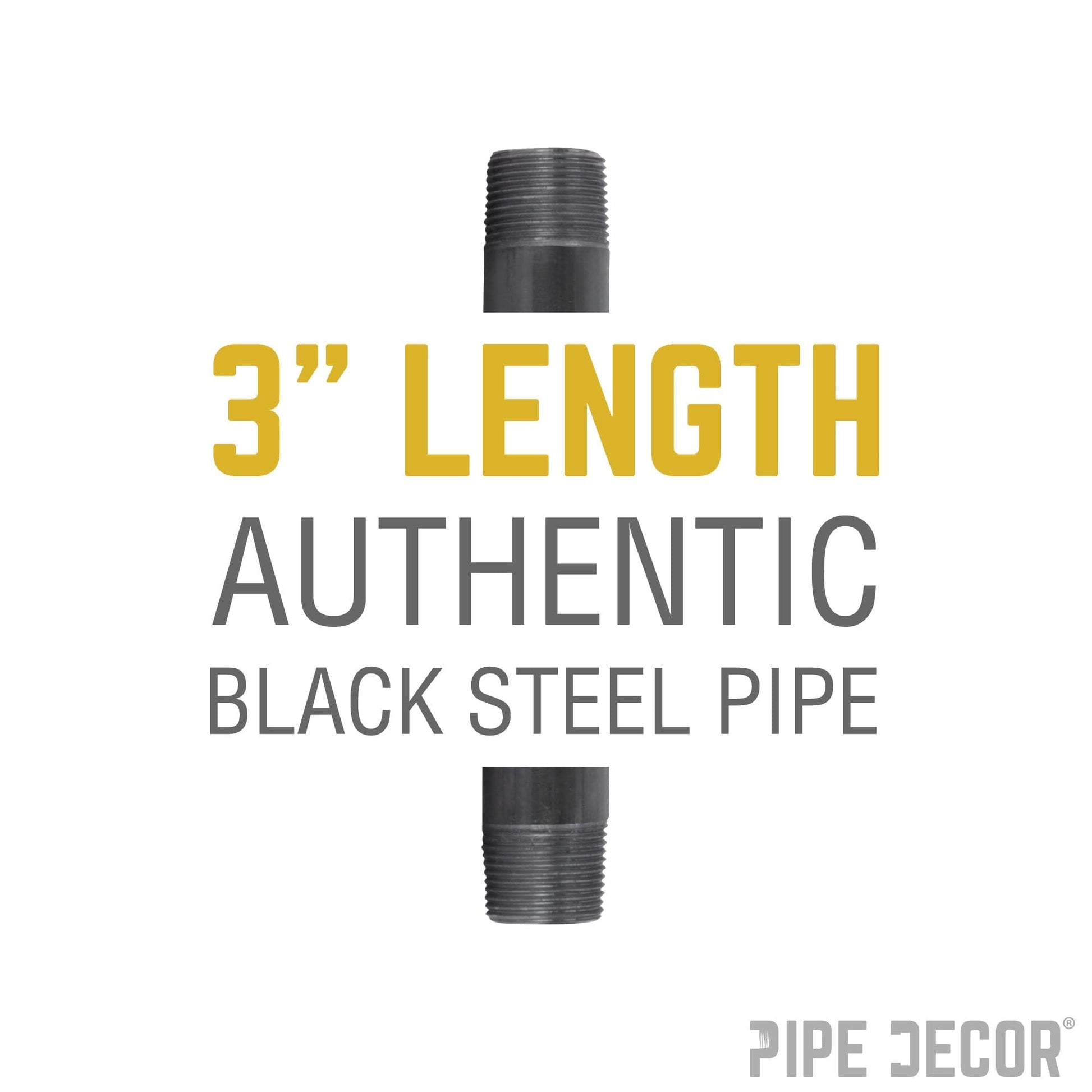 2 in. x  3 in. Black Pipe PIPE DECOR
