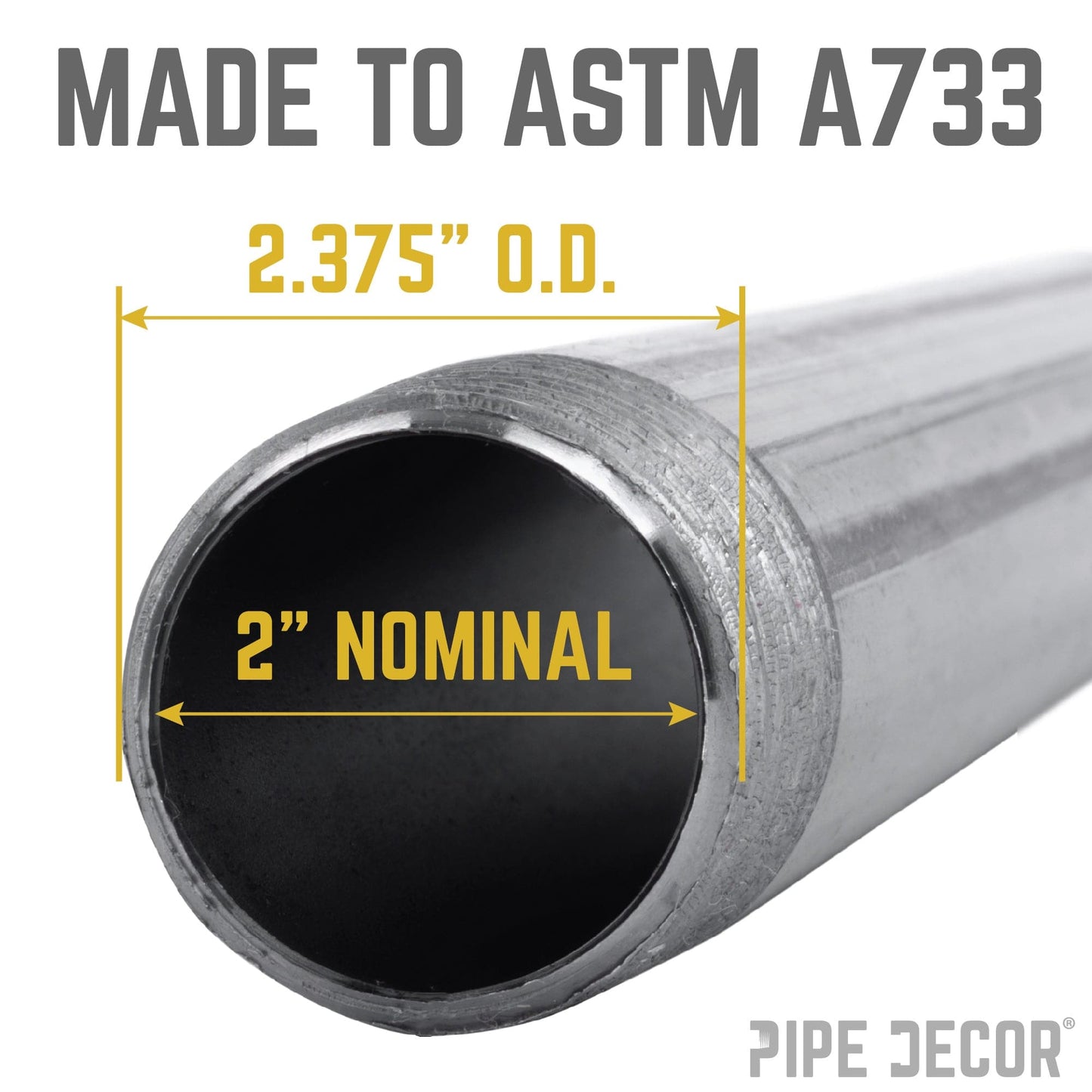 2 in. x  3 in. Black Pipe PIPE DECOR