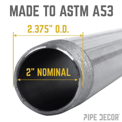2 in. x 60 in. Black Pipe PIPE DECOR
