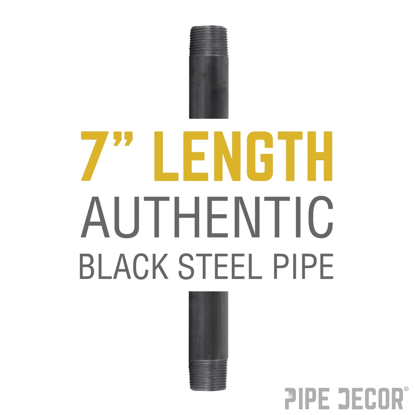 2 in. x 7 in. Black Pipe PIPE DECOR