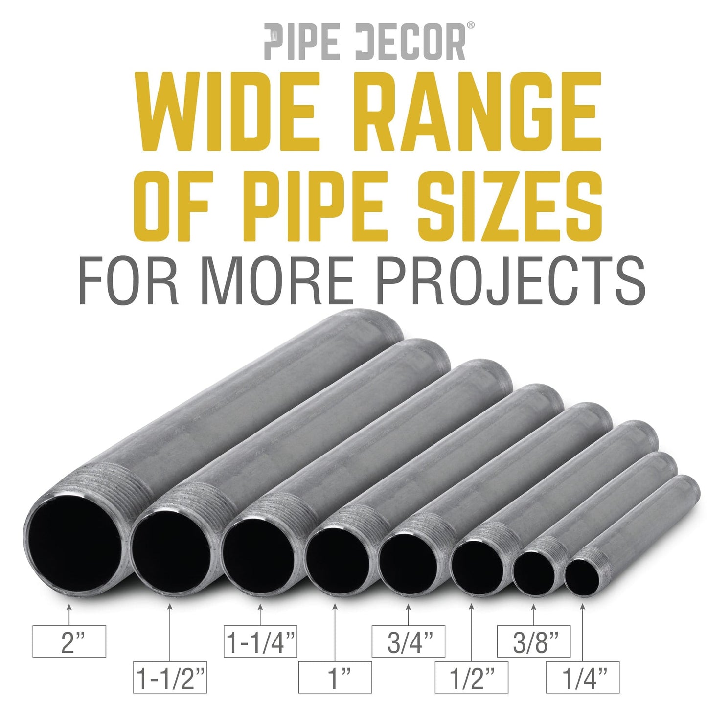 2 in. x 9 in. Black Pipe PIPE DECOR
