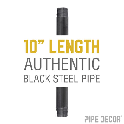 3/8 in. x 10 in. Black Pipe PIPE DECOR