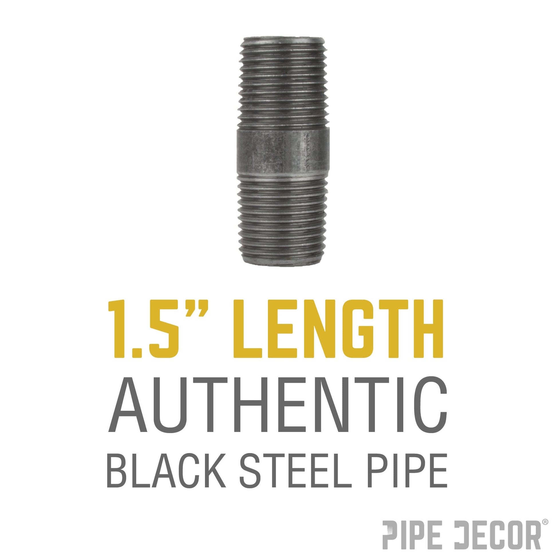 3/8 in. x 1 1/2 in. Black Pipe PIPE DECOR