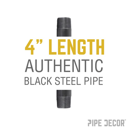 3/8 in. x 4 in. Black Pipe PIPE DECOR