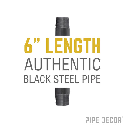 3/8 in. x 6 in. Black Pipe PIPE DECOR