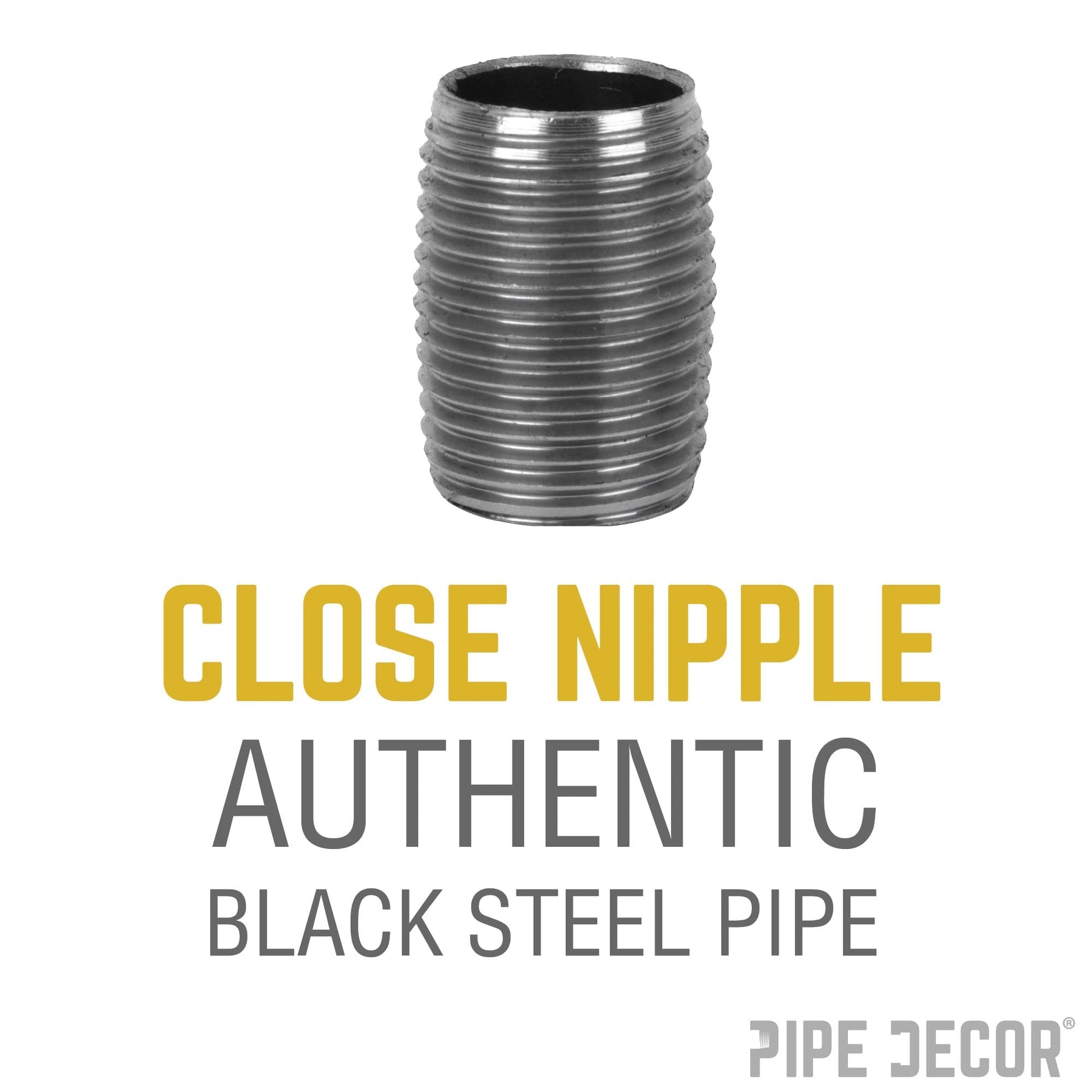 3/8 in. x Close Black Pipe PIPE DECOR