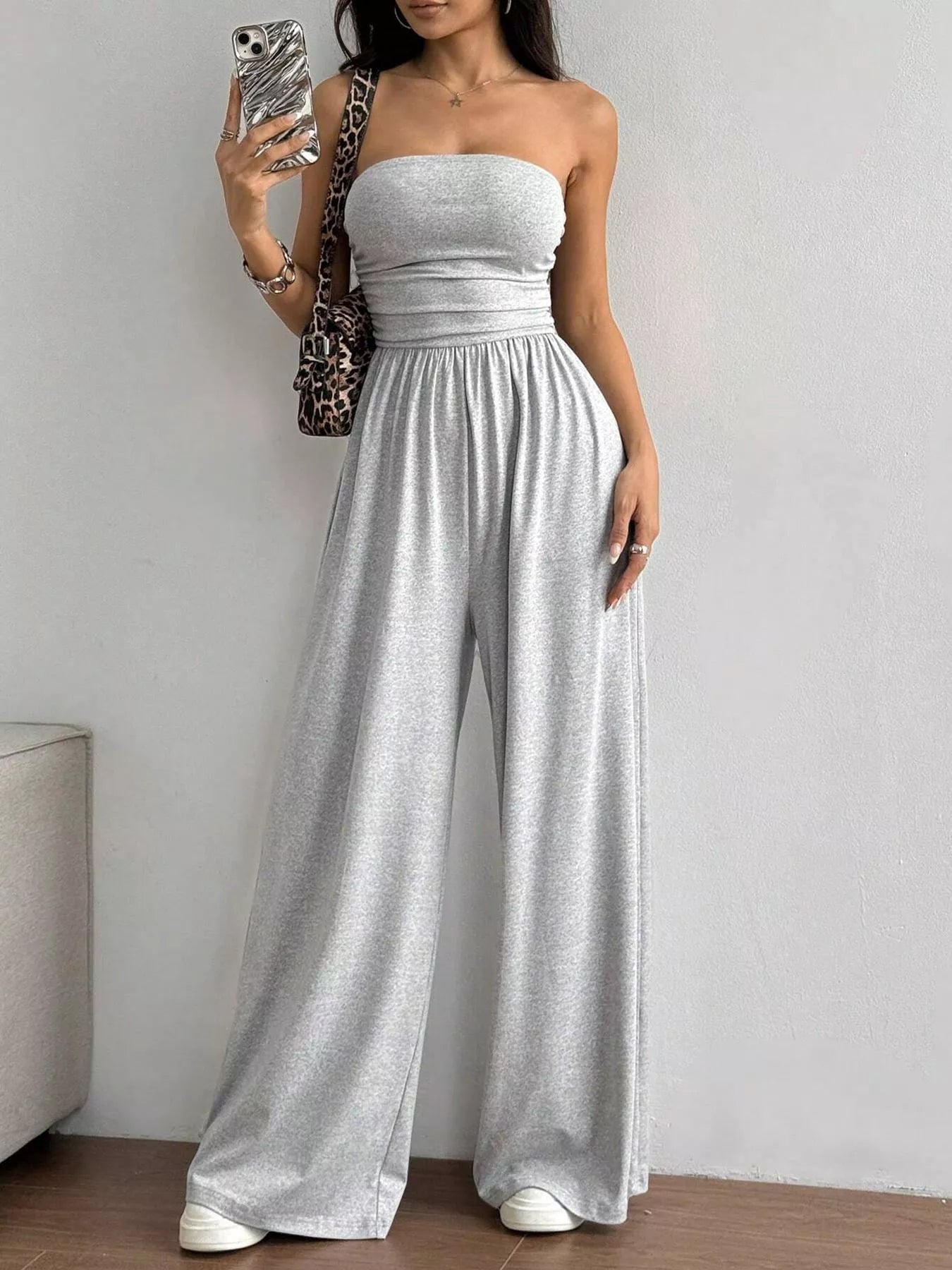 Effortless Chic Tube Top Wide Leg Jumpsuit New Era Fashion LLc