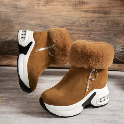Fuzzy Side Zipper Platform Ankle Boots New Era Fashion LLc