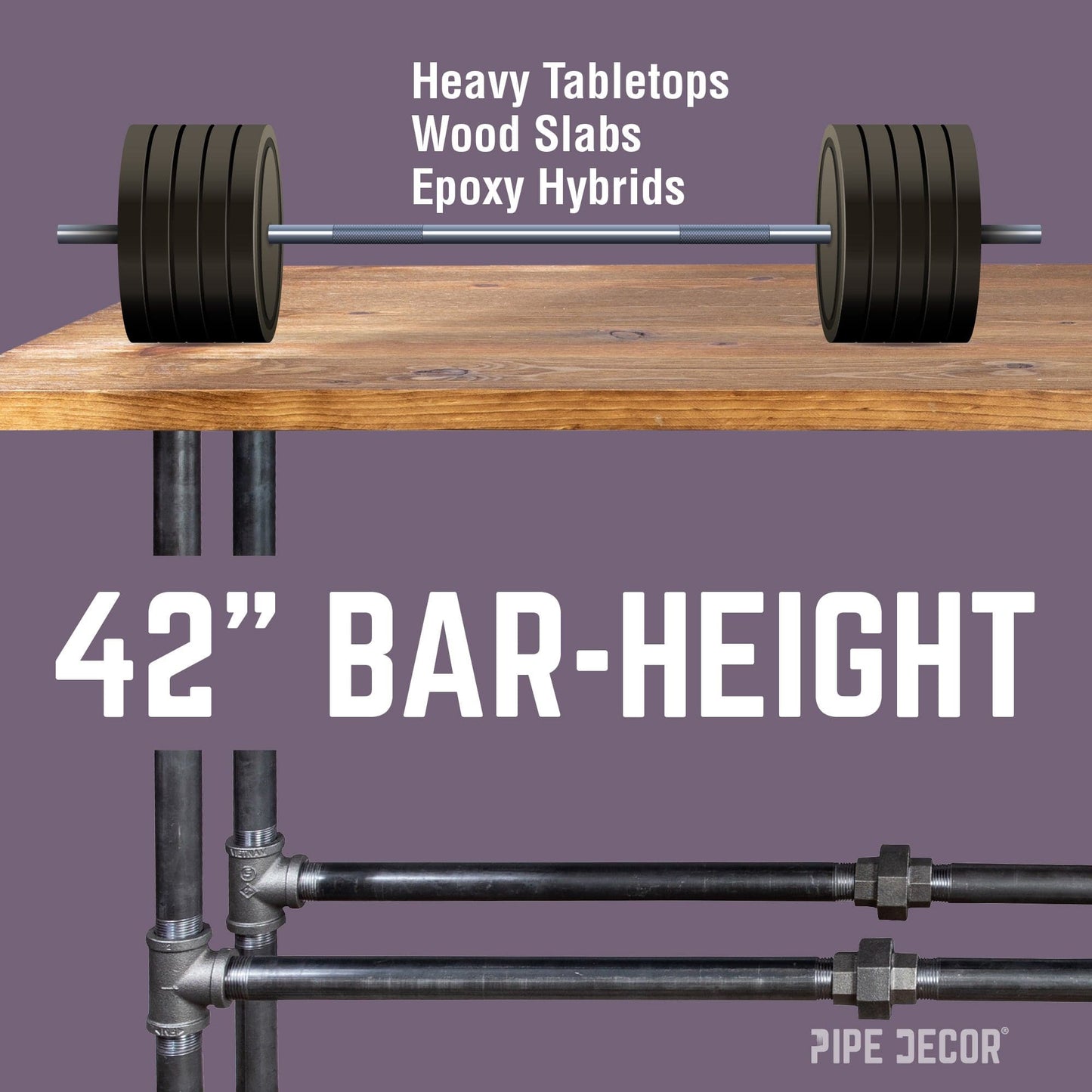 Bridge Bar Height Pipe Table Legs PIPE DECOR