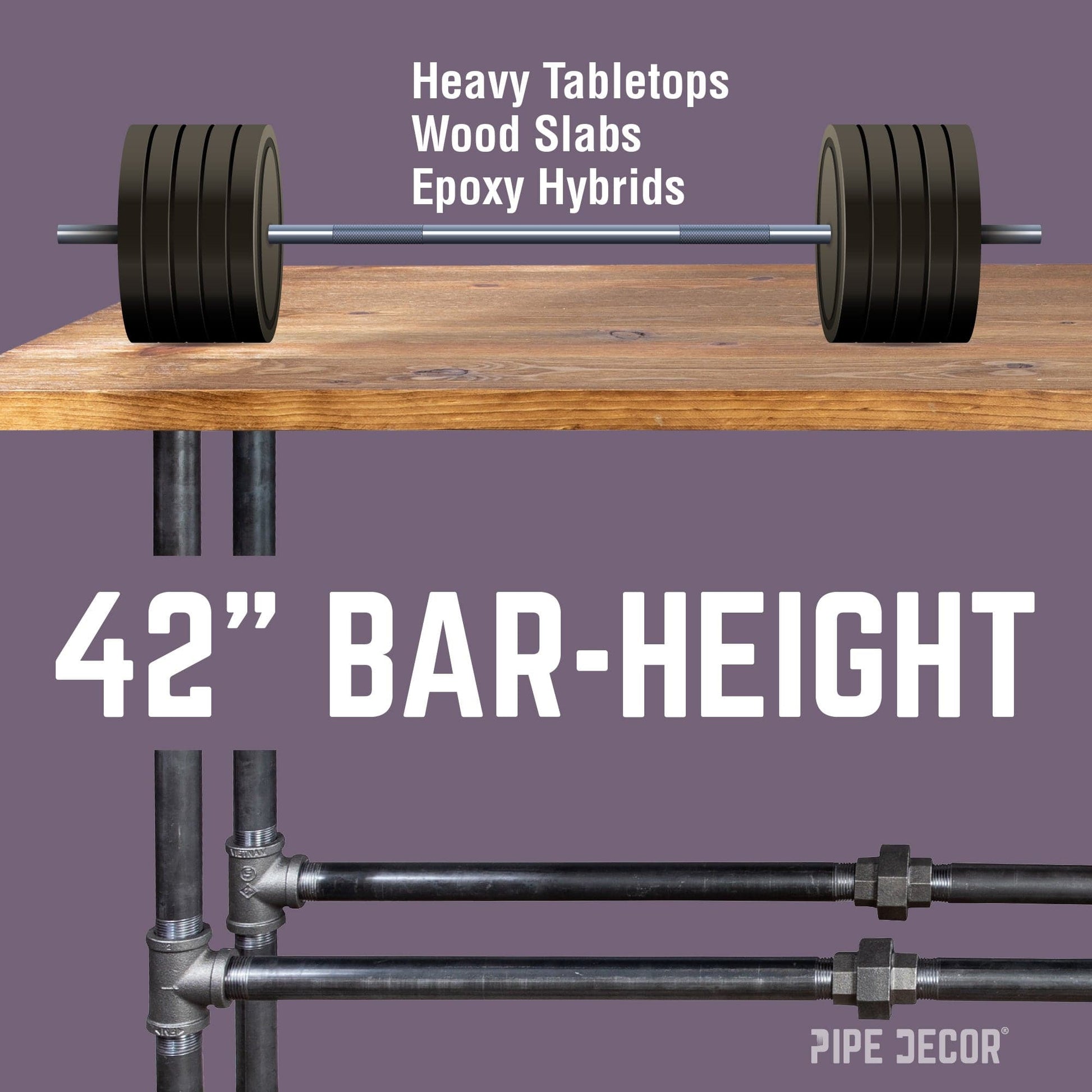 Bridge Bar Height Pipe Table Legs PIPE DECOR