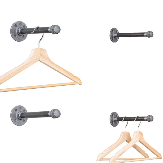 1/2 in. x 10 in. Clothing Hanging Bracket Kit, 4-Pack PIPE DECOR