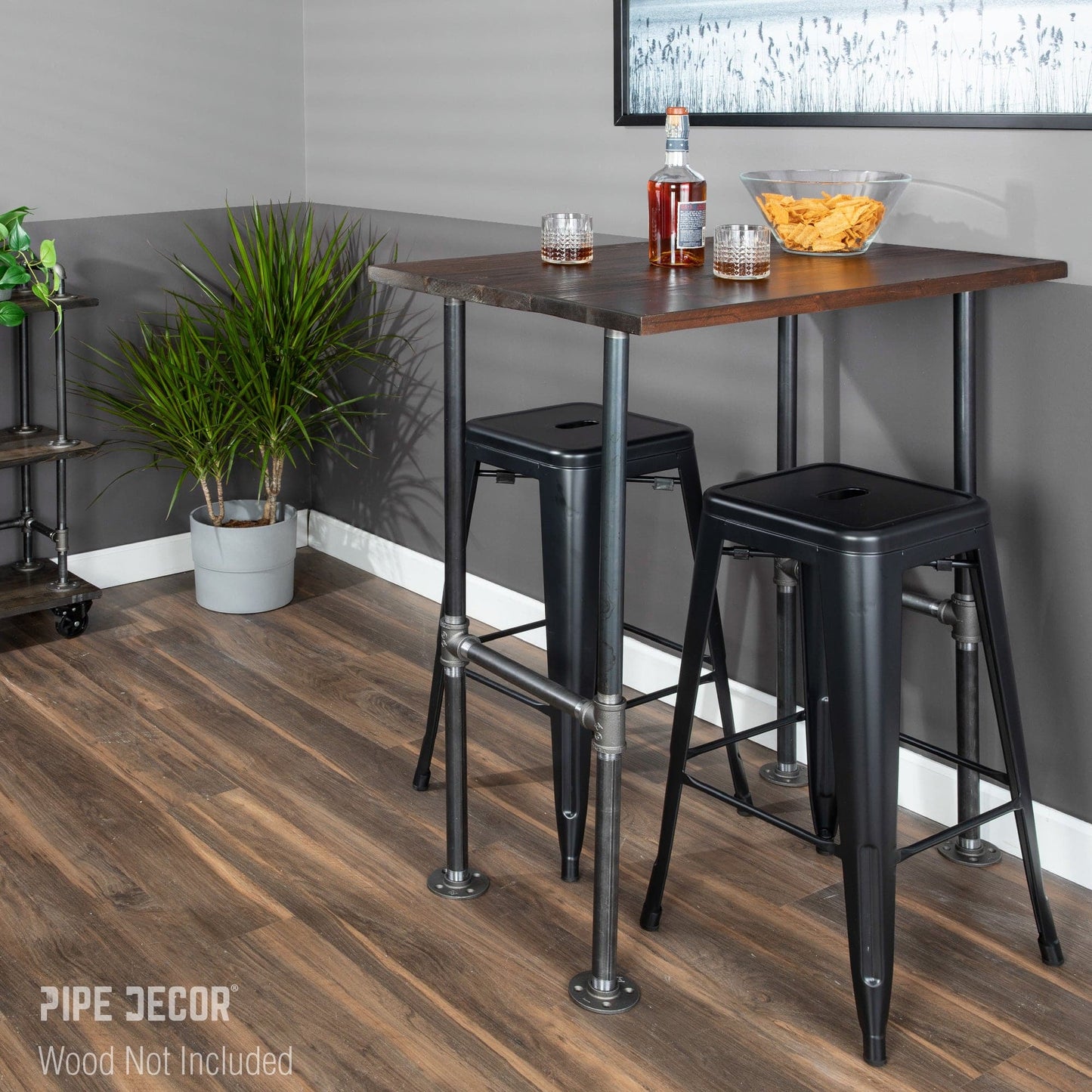 H-Leg Bar Height Pipe Table Legs (Set of 2) PIPE DECOR