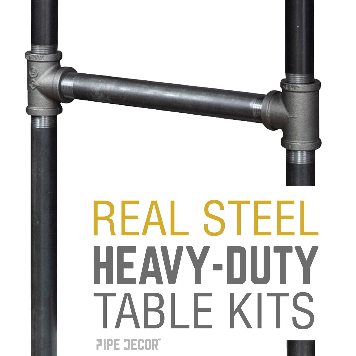 H-Leg Bar Height Pipe Table Legs (Set of 2) PIPE DECOR
