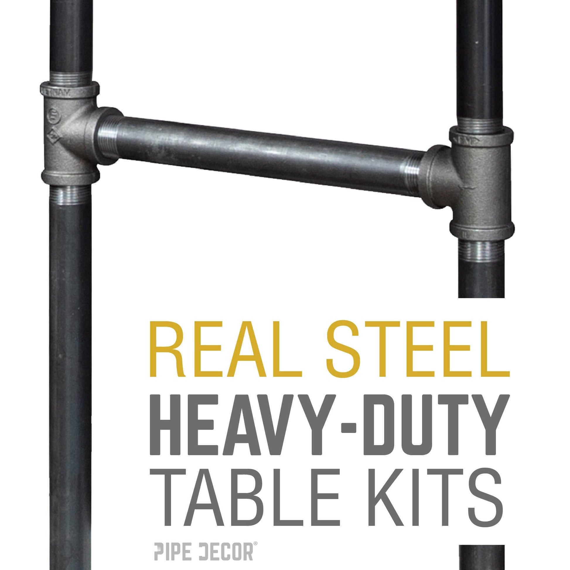 H-Leg Bar Height Pipe Table Legs (Set of 2) PIPE DECOR