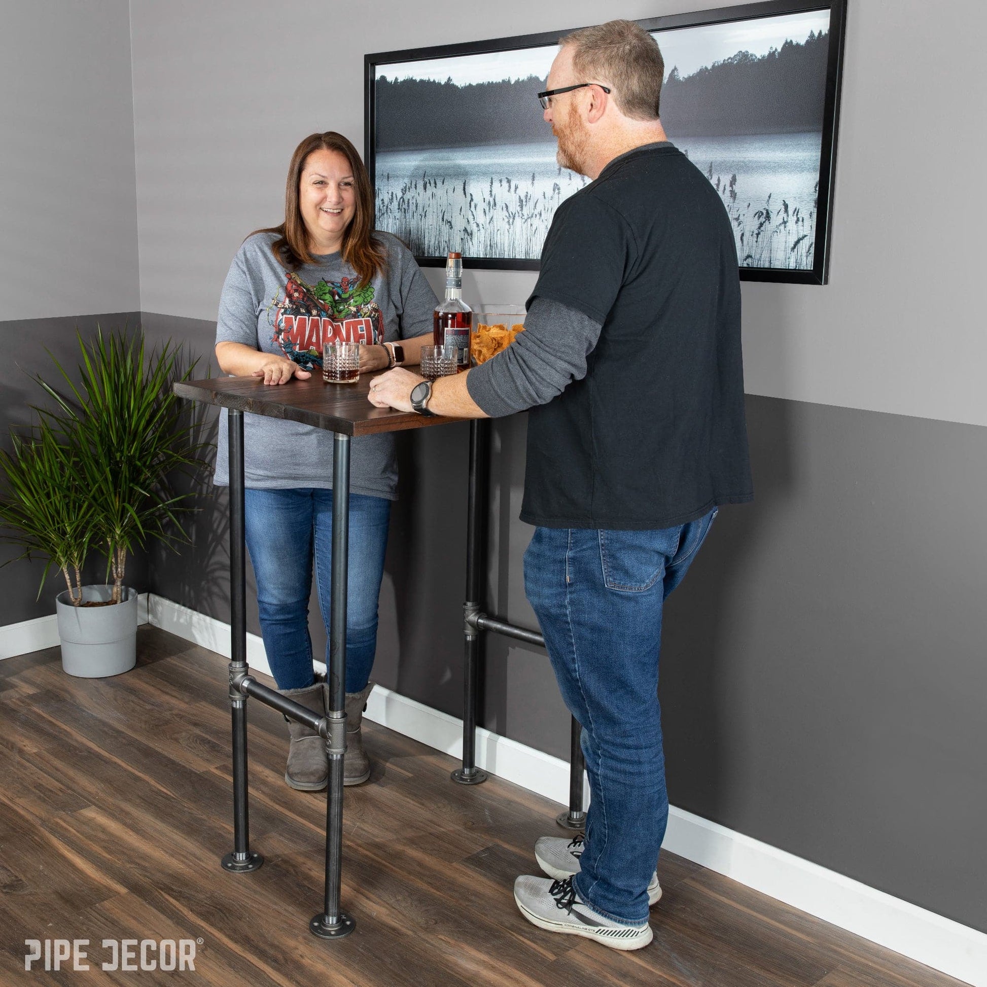 H-Leg Bar Height Pipe Table Legs (Set of 2) PIPE DECOR