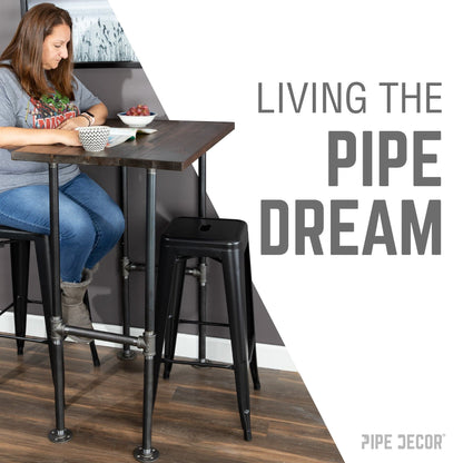 H-Leg Bar Height Pipe Table Legs (Set of 2) PIPE DECOR