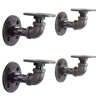 1/2 in. x 3.75 in. Double Flange Shelf Bracket, 4 Pack PIPE DECOR