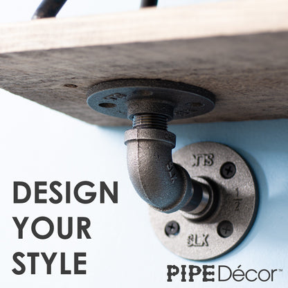 1/2 in. x 3.75 in. Double Flange Shelf Bracket, 4 Pack PIPE DECOR