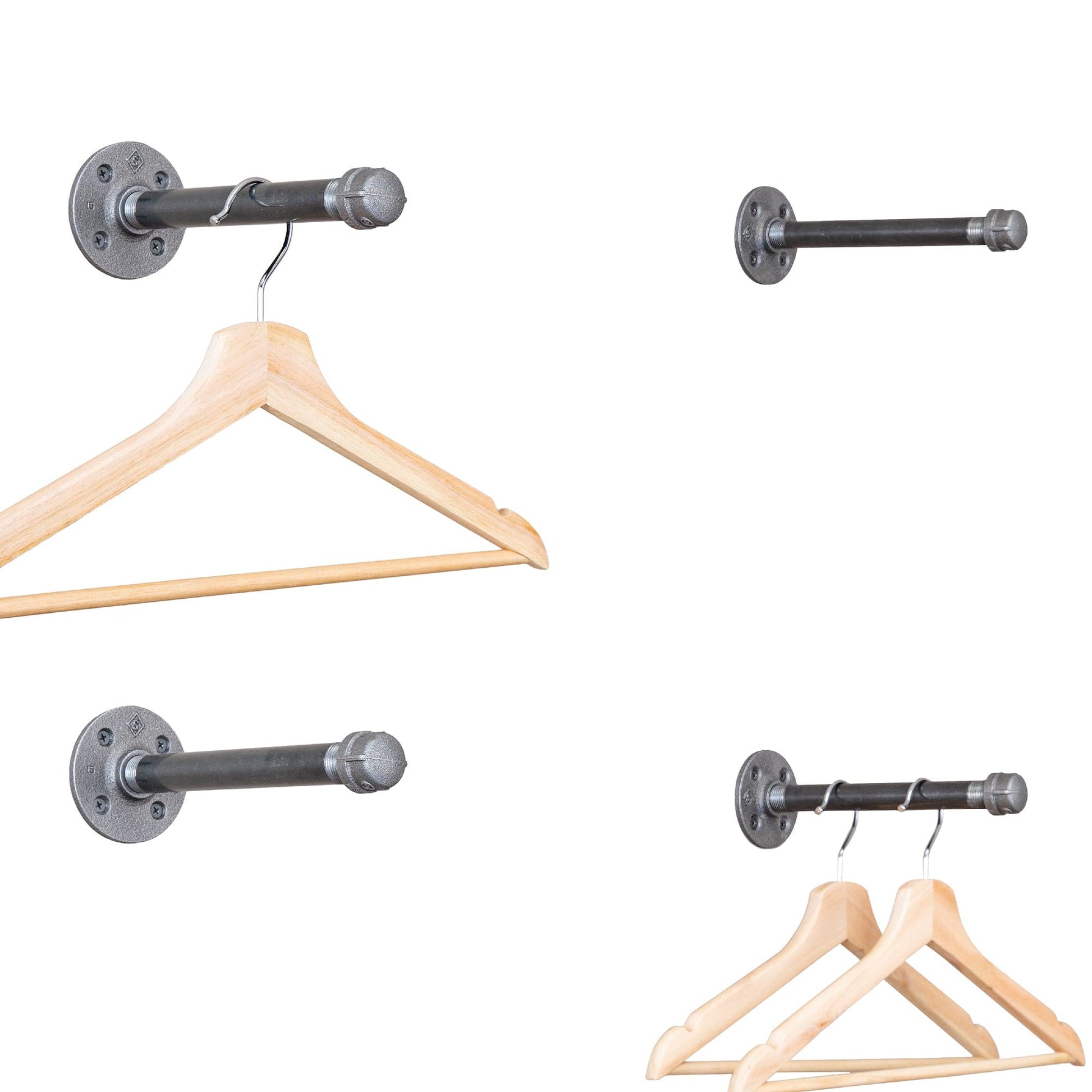 1/2 in. x 8 in. Clothing Hanging Bracket Kit, 4-Pack PIPE DECOR