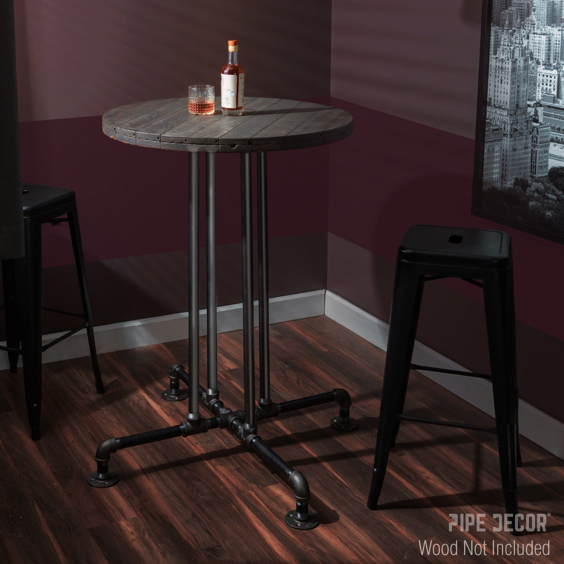 Black Jack Bar Height Pipe Table Legs PIPE DECOR