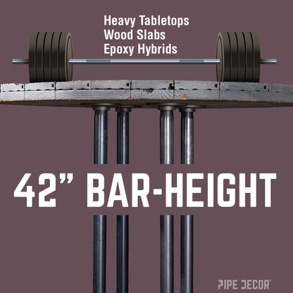 Black Jack Bar Height Pipe Table Legs PIPE DECOR