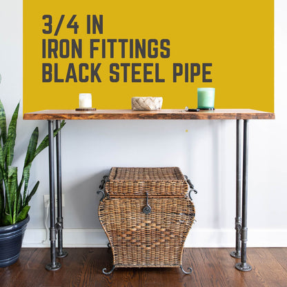 3/4 in. H Pipe Round Flange Console Table Legs-13.25 in. Wide PIPE DECOR