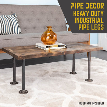 ¾ in. x 12 in. Round Flange Pipe Table Legs - 4 Pack PIPE DECOR