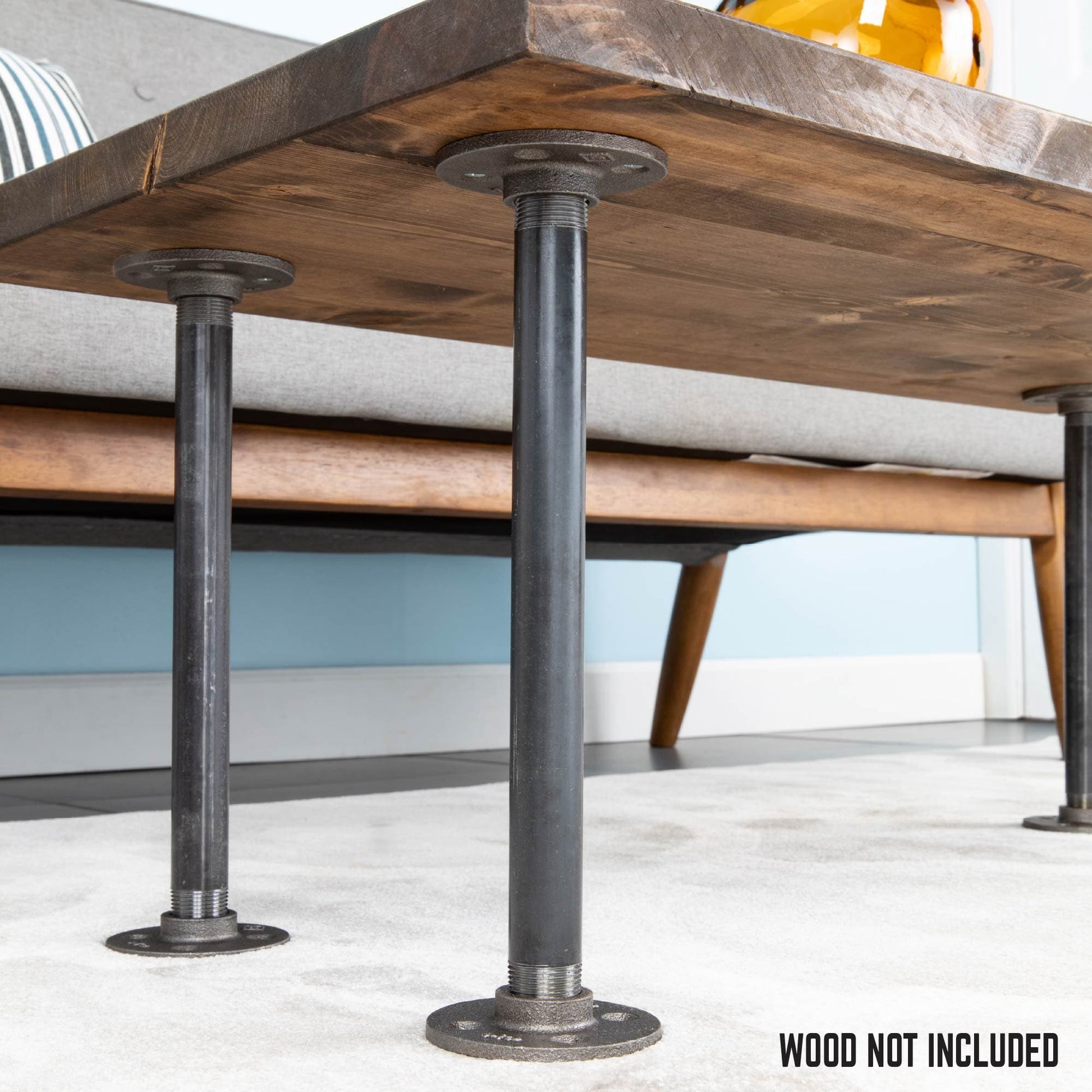 ¾ in. x 12 in. Round Flange Pipe Table Legs - 4 Pack PIPE DECOR