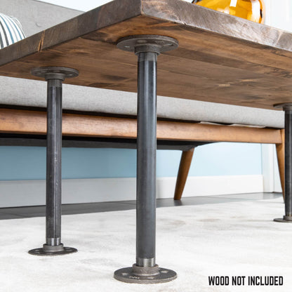 ¾ in. x 12 in. Round Flange Pipe Table Legs - 4 Pack PIPE DECOR