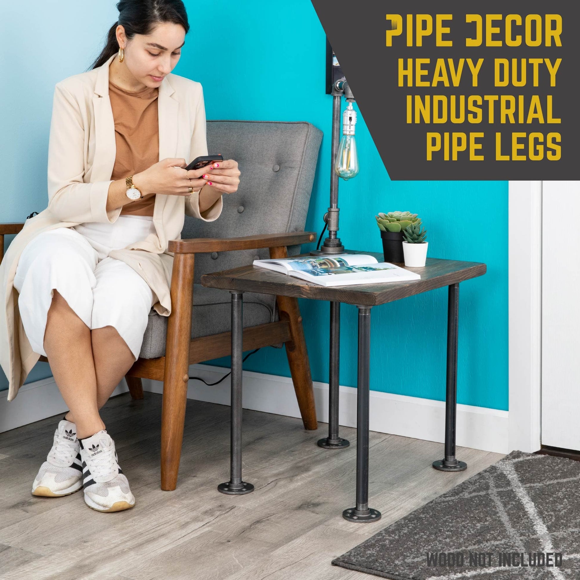 ¾ in. x 18 in. Round Flange Pipe Table Legs - 4 Pack PIPE DECOR