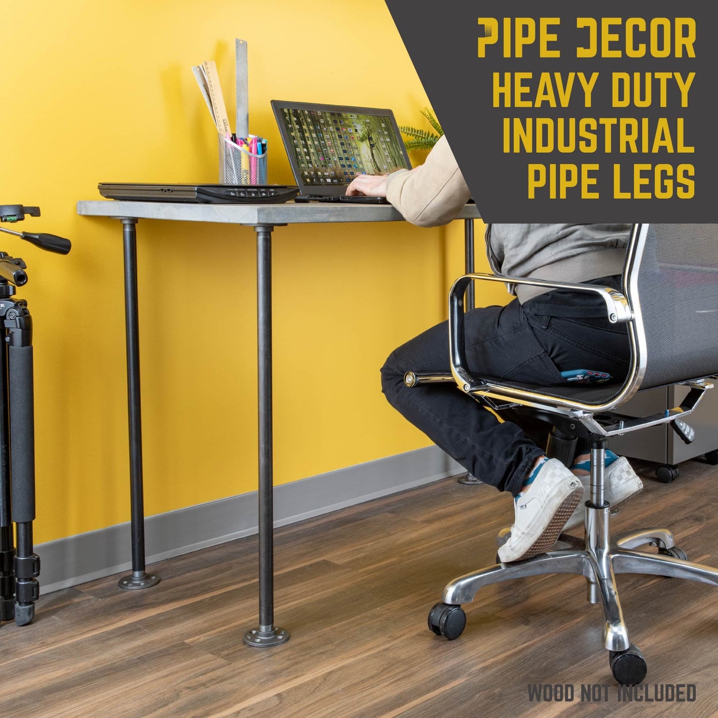 ¾ in. x 30 in. Round Flange Pipe Table Legs - 4 Pack PIPE DECOR
