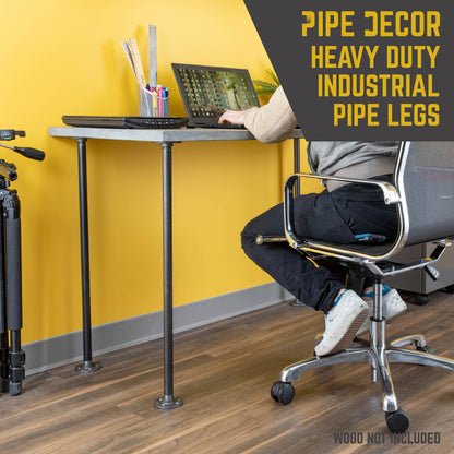 ¾ in. x 30 in. Round Flange Pipe Table Legs - 4 Pack PIPE DECOR