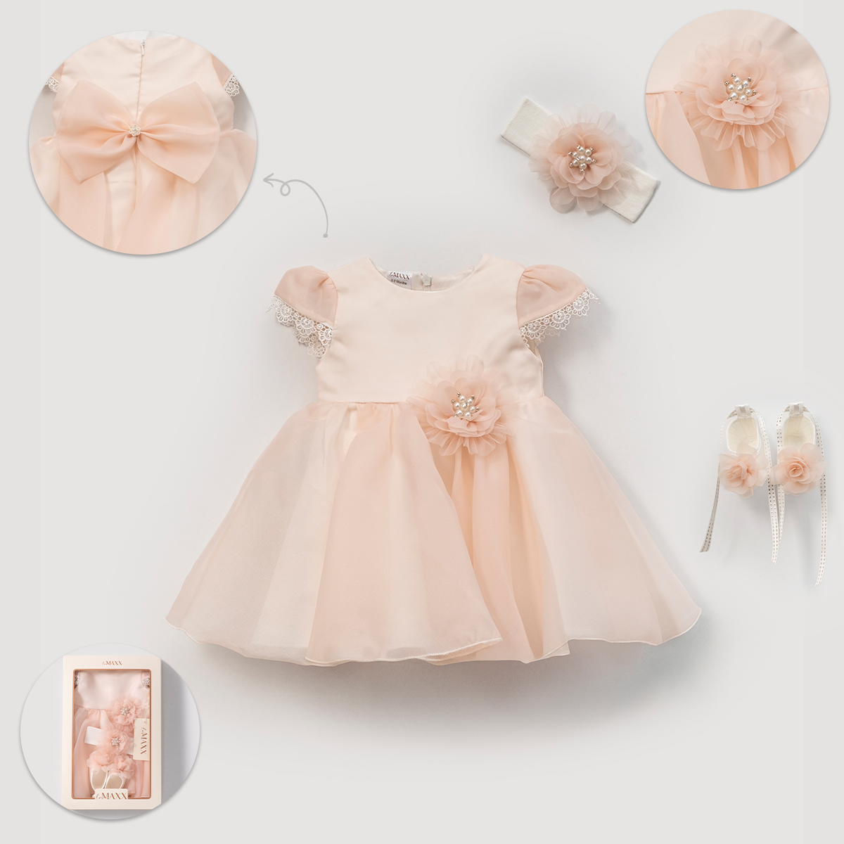 Christening Pink 3 Piece Set Honey and Hive