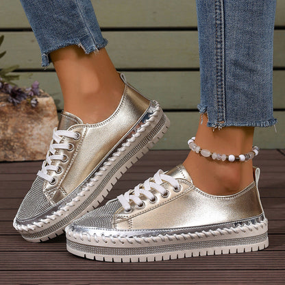 Women’s Plus Size White Sneakers – Chunky Sole Casual Everyday Shoes FitiqueFit