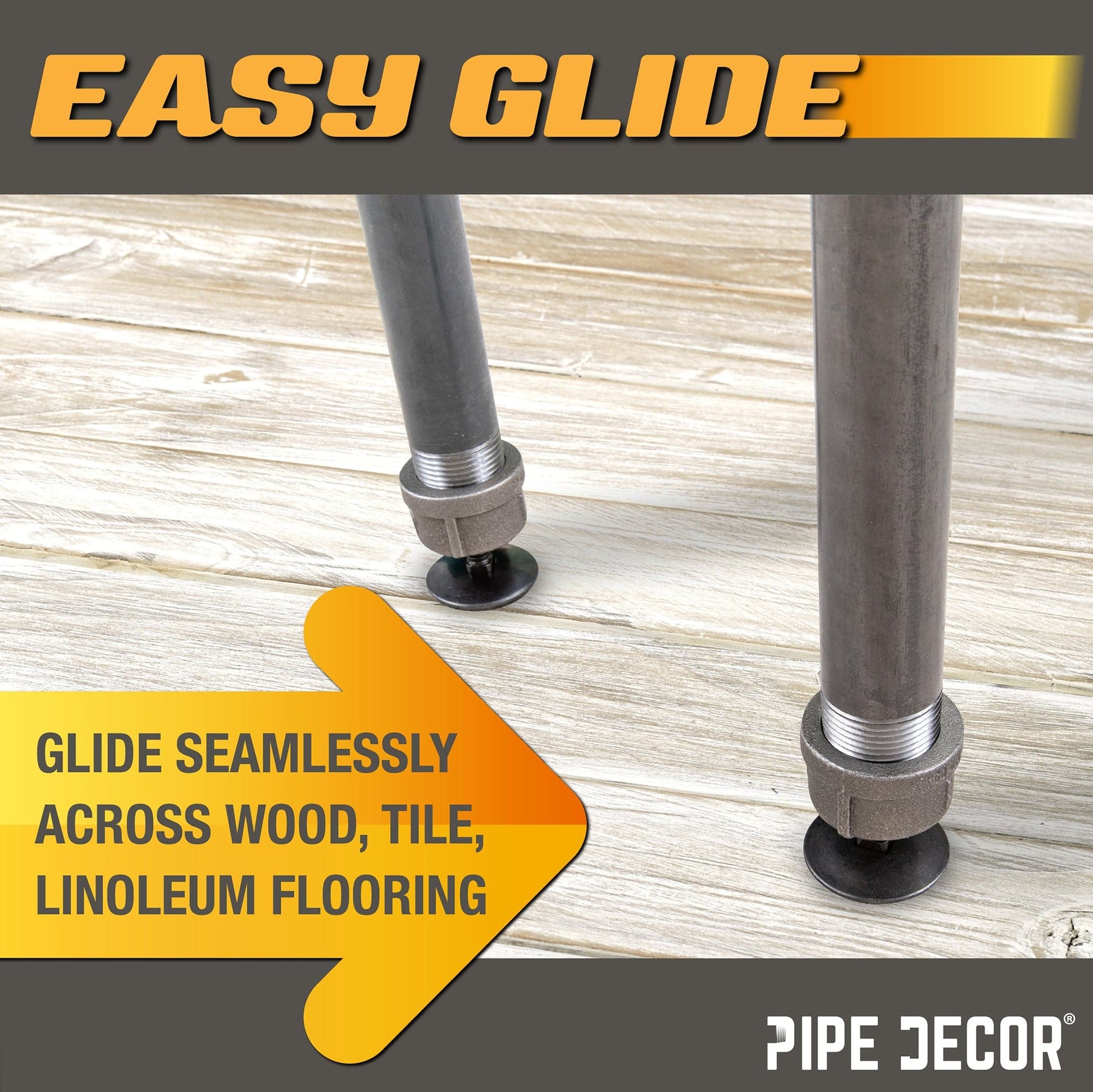 Furniture Leg Levelers for 1” Pipe Legs (4 Pack) PIPE DECOR