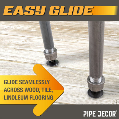 Furniture Leg Levelers for 1” Pipe Legs (4 Pack) PIPE DECOR