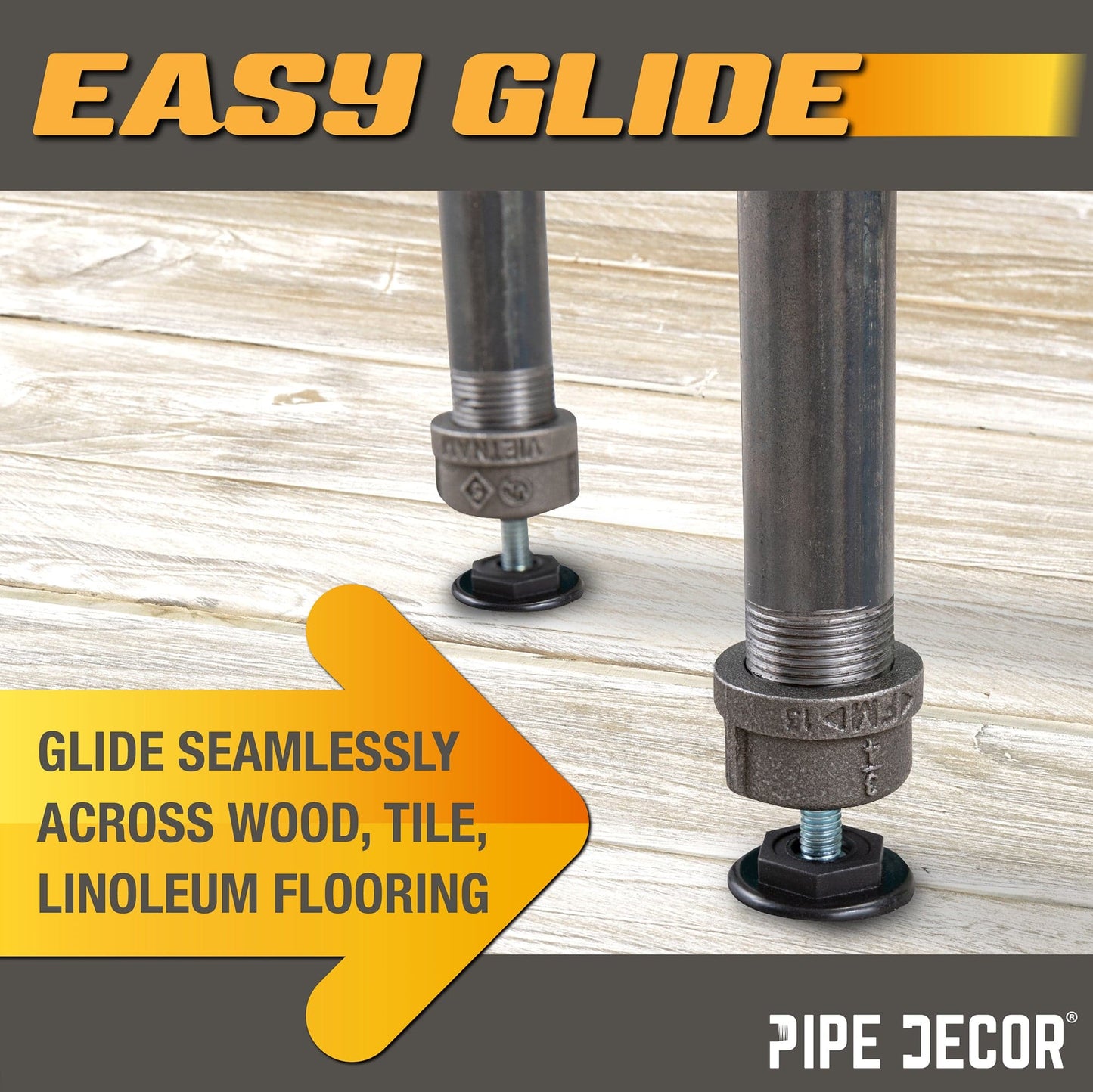 Furniture Leg Levelers for ¾” Pipe Legs (4 Pack) PIPE DECOR