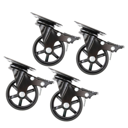 Mounted Swivel Caster Wheels for Wood Furniture with Locking Mechanism (4-Pack) PIPE DECOR