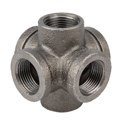 3/4 in. Black 6-Way Fitting PIPE DECOR
